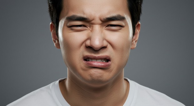 점액낭종으로 인해 아파하는 환자