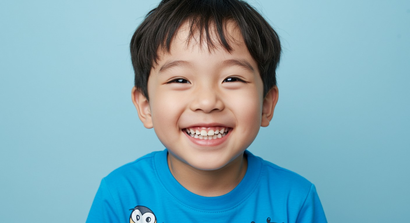 실란트를 하고 건강한 아이의 치아