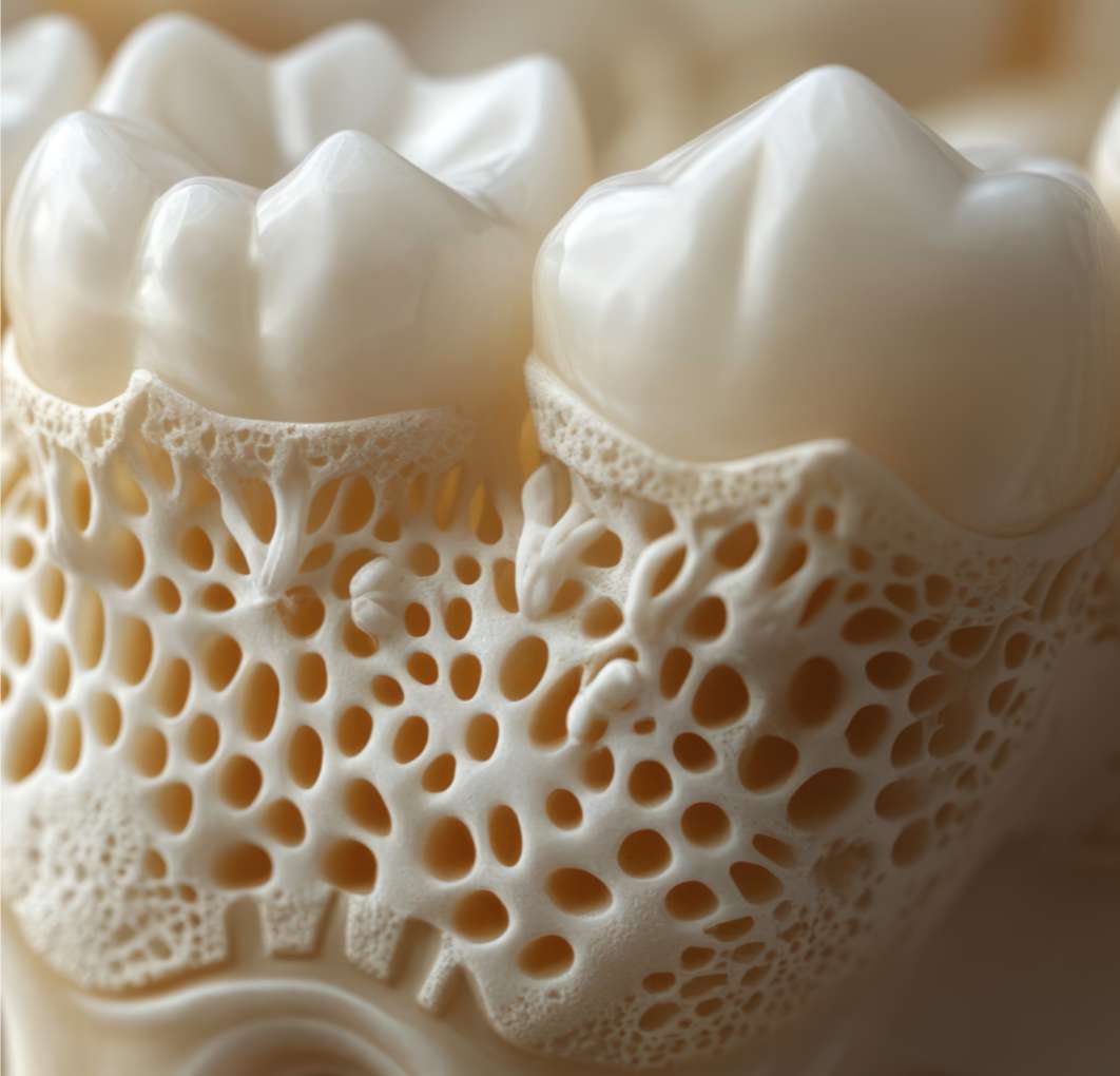 골다공증 환자의 임플란트는 보다 신중하게 다뤄져야 한다는것을 보여주는 사진