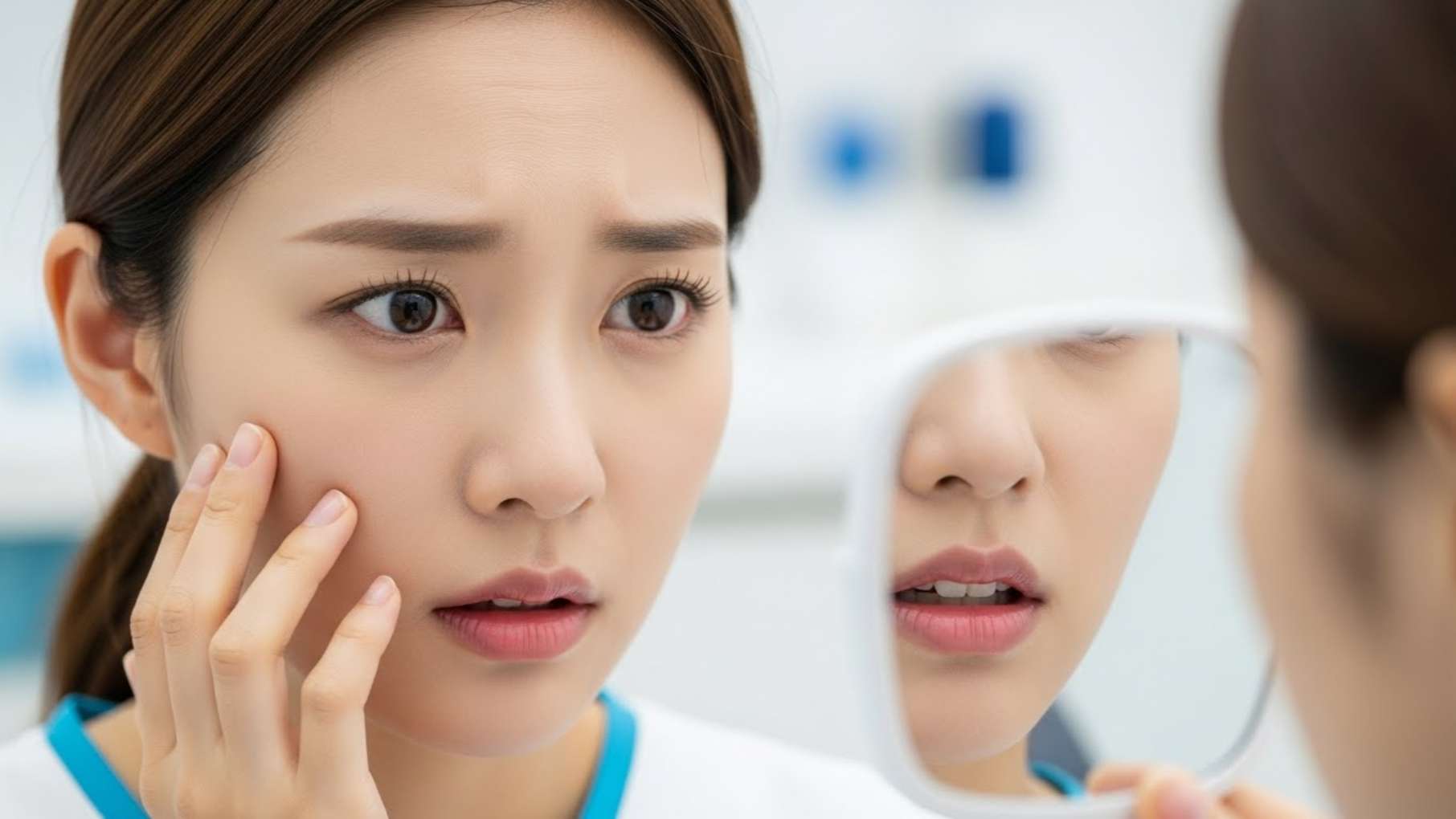 교정 상담 중 멀쩡한 생니를 발치해야 할까 봐 걱정하는 울산 20대 여성