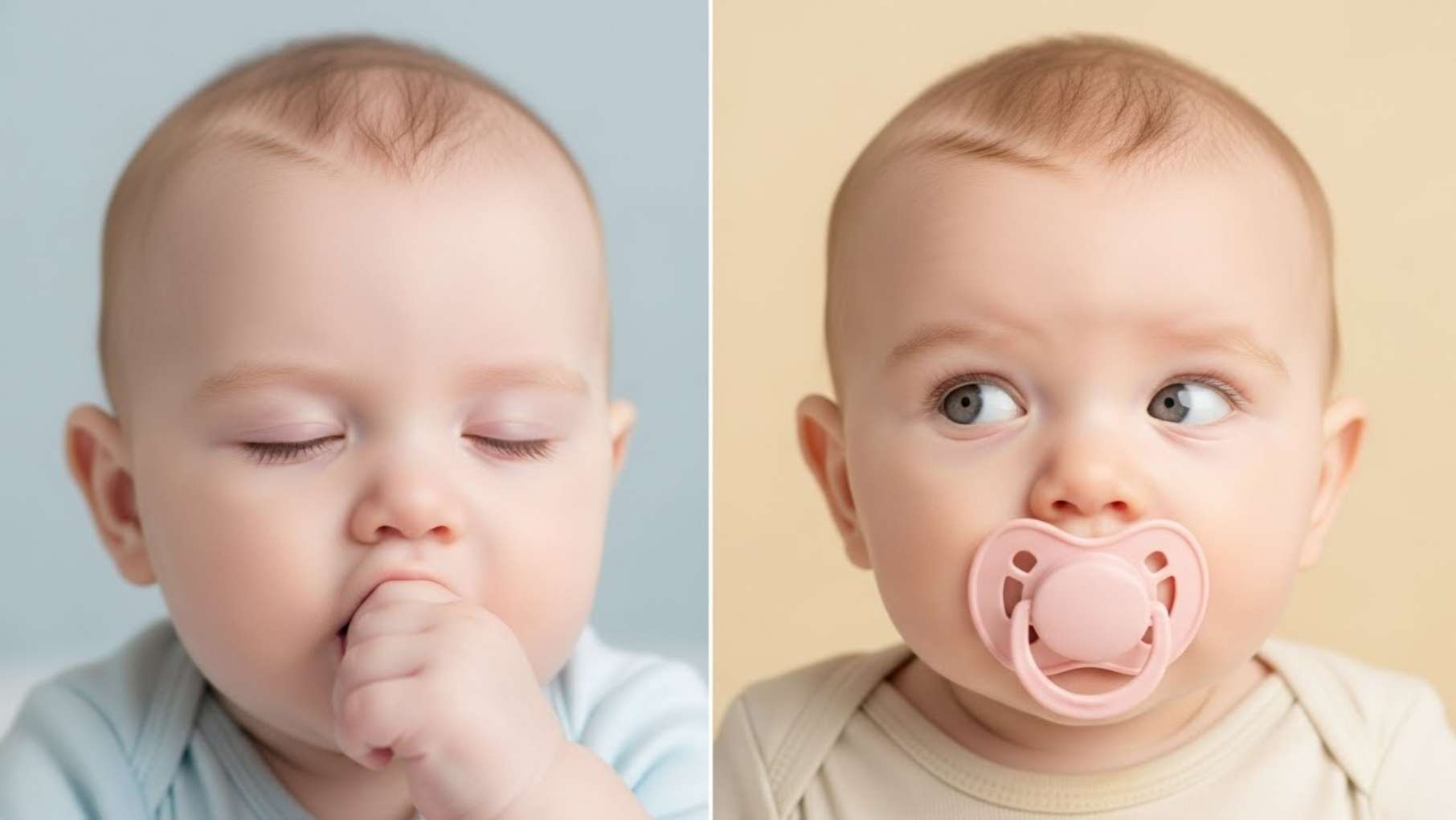 손가락 빨기와 공갈 젖꼭지(쪽쪽이) 사용의 차이점 비교