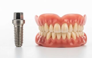 임플란트와 틀니의 형태 및 재질 비교 사진