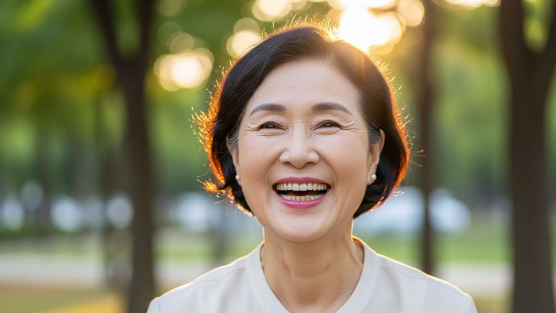 치주소파술 후 잇몸 건강을 되찾고 환하게 웃는 울산의 중년 여성