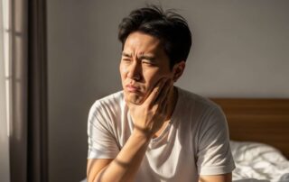 아침에 일어났을 때 턱관절 통증과 뻐근함을 느끼는 울산 남성 환자