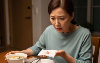 설날 떡국을 먹다가 갑자기 치아가 빠져서 당황한 울산 중년 여성