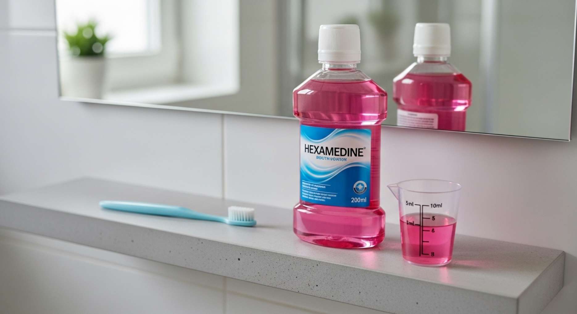 실밥 부위 칫솔질 대신 사용하는 소독용 가글(헥사메딘)