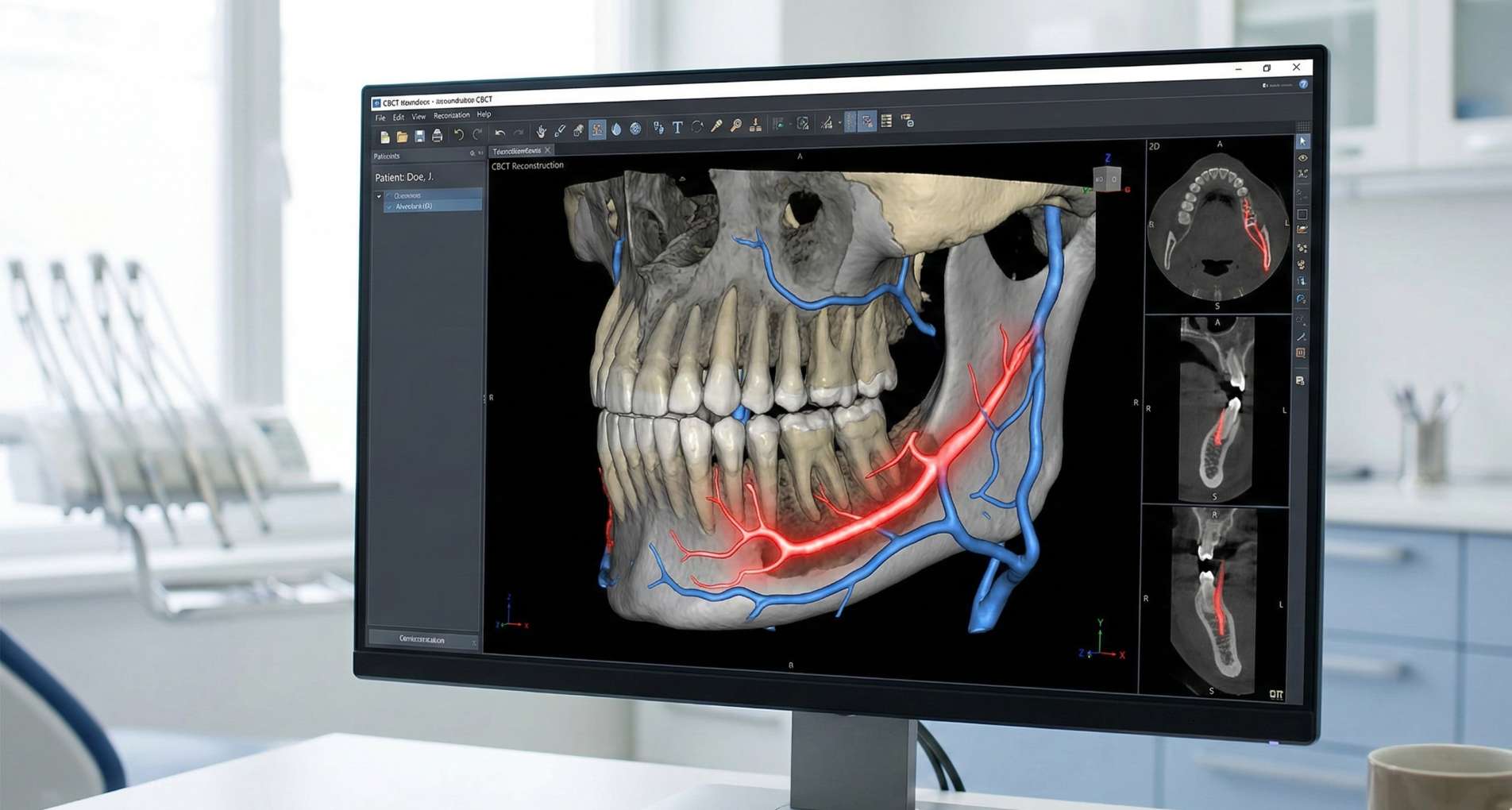 고혈압 임플란트3 3D CT 정밀 영상을 통해 미세 혈관의 위치를 파악하여 출혈을 사전 차단하는 설계 과정