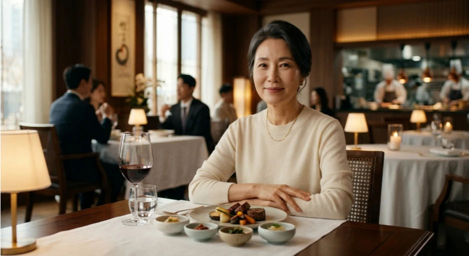 임플란트 적응기를 무사히 마치고 환하게 웃으며 티를 맛있게 먹는 환자